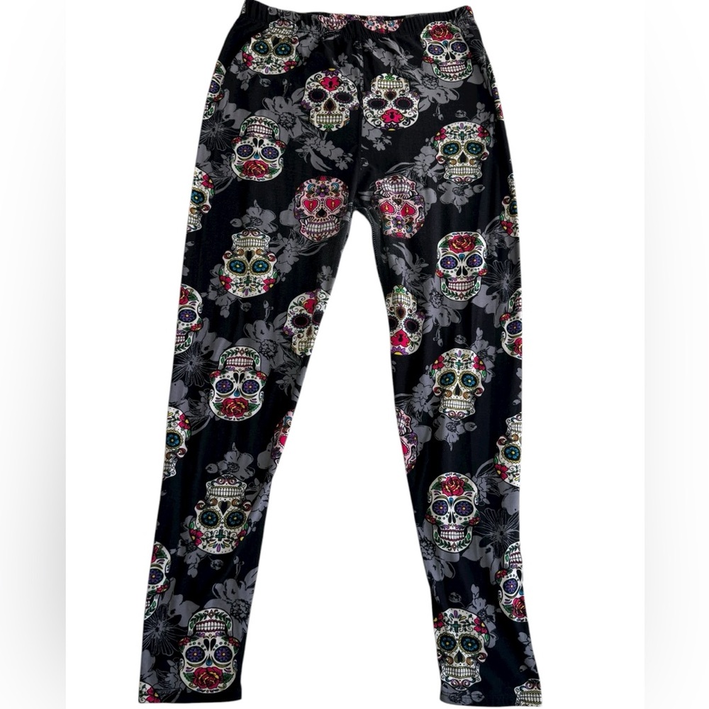 Skull Print Plus Size Leggings